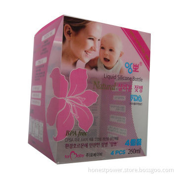 Plastic Favor Boxes with Perfect Printing, Made of Clear PP, Packing for Baby Feeding Bottle Purpose